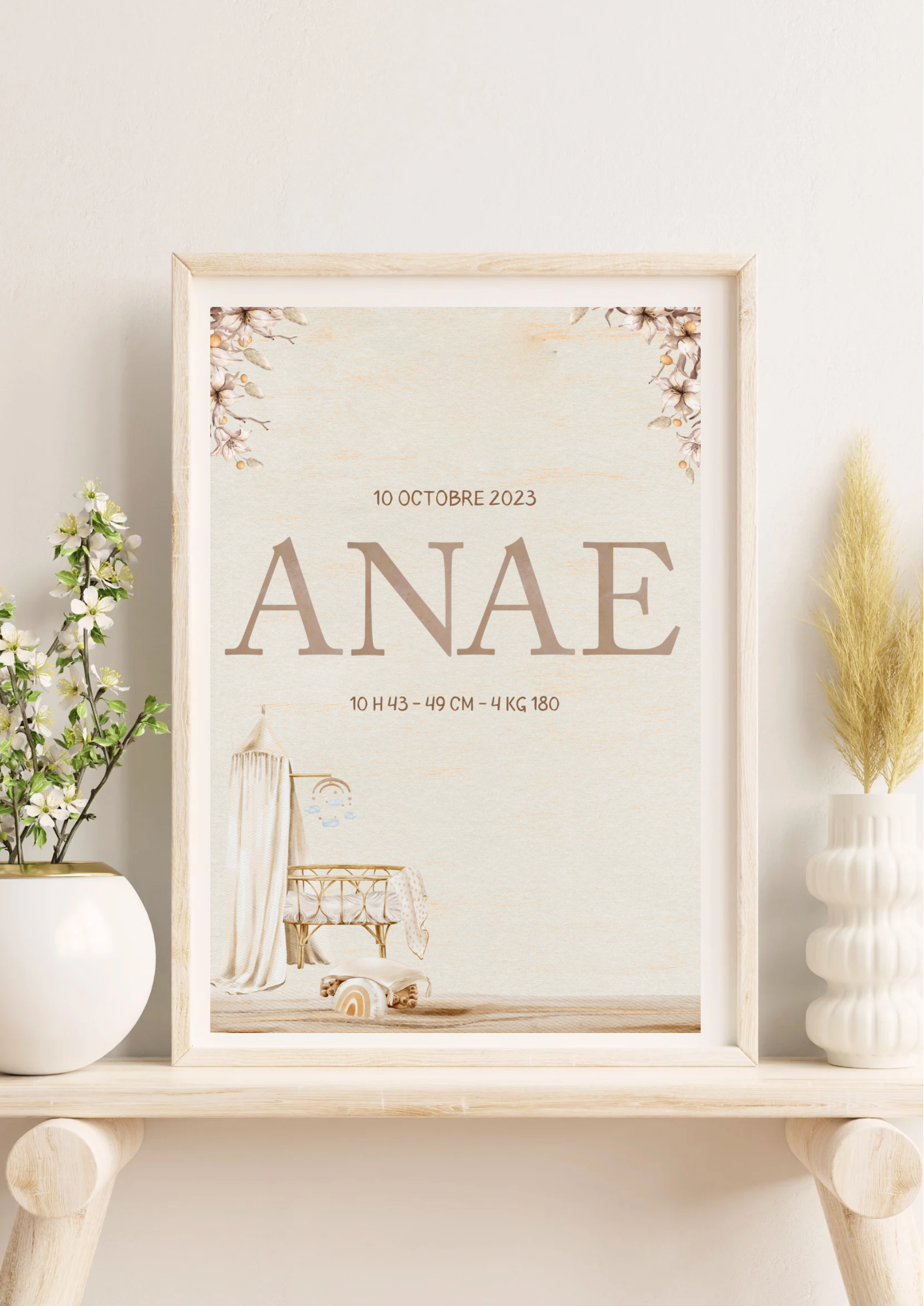 Affiche Naissance Boho