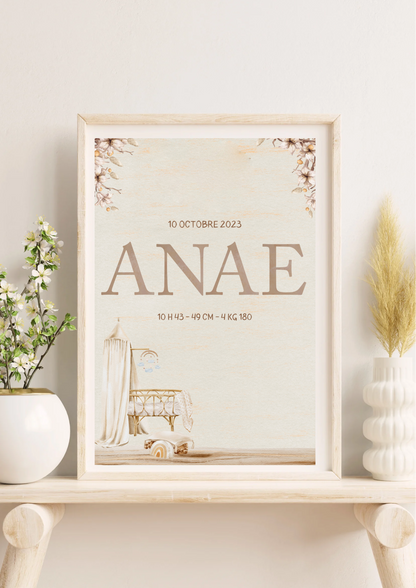 Affiche Naissance Boho