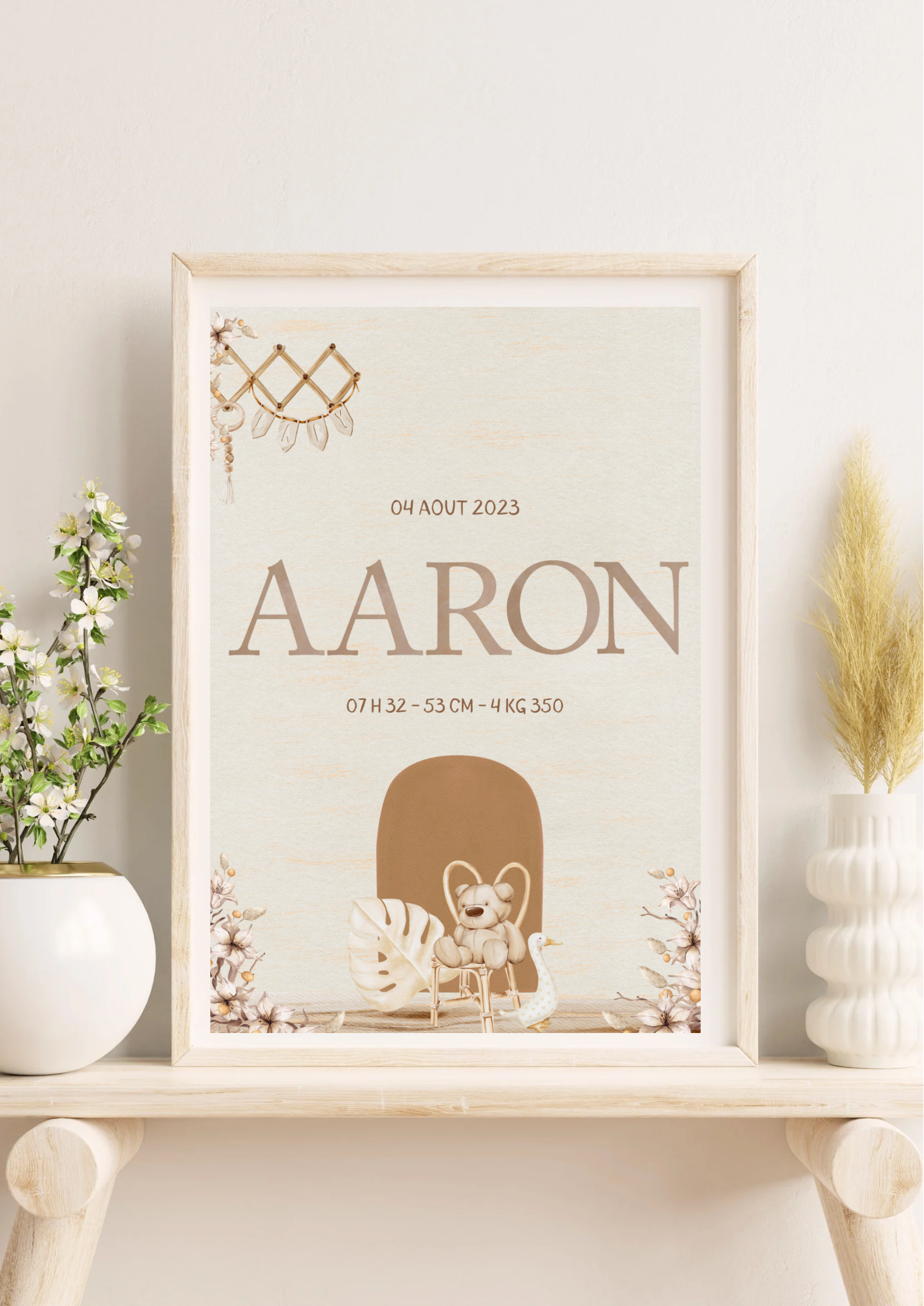 Affiche Naissance Boho