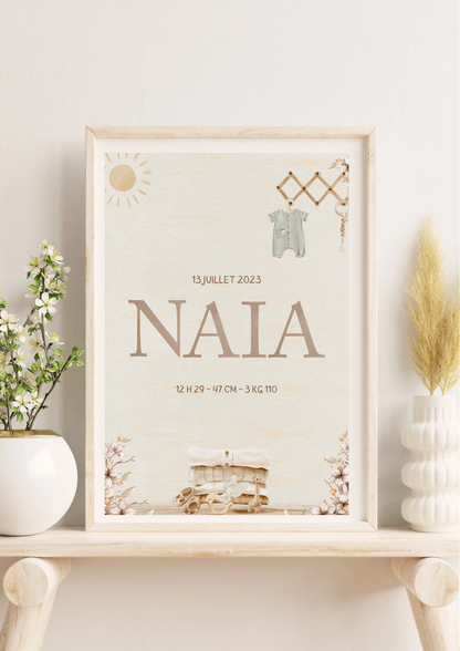 Affiche Naissance Boho