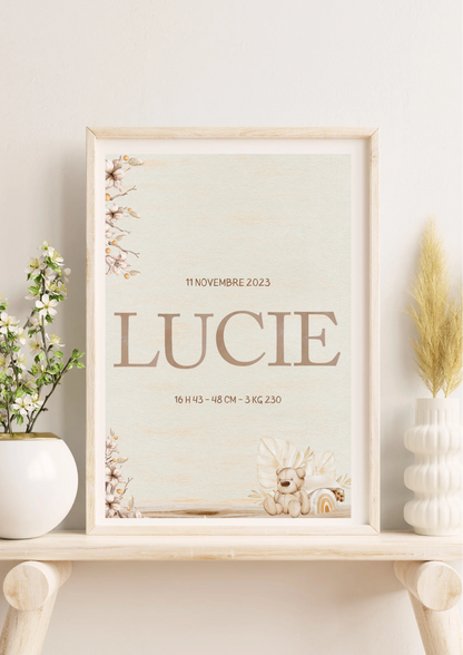 Affiche Naissance Boho