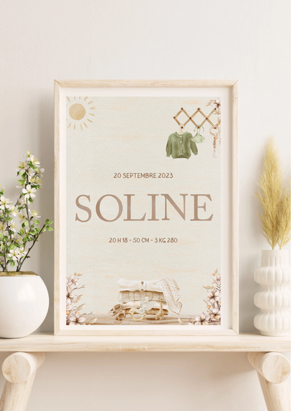 Affiche Naissance Boho