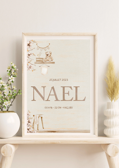 Affiche Naissance Boho